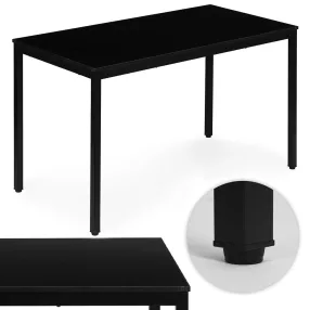   Étkezőasztal, ModernHome NORD-BC, fekete, 120 x 60 cm, téglalap alakú, magasság: 73,5 cm, fém lábak, MDF asztallap, fém váz, csúszásgátló talpak, teherbírás: 100 kg