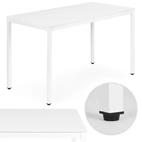   Étkezőasztal, ModernHome NORD-W, fehér, 120 x 60 cm, téglalap alakú, magasság: 73,5 cm, fém lábak, MDF asztallap, fém váz, csúszásgátló talpak, teherbírás: 100 kg