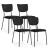 Étkezőszék, ModernHome KJC-4-BC, 4 db, fekete, 80 x 53 x 53 cm, bársony kárpit, porszórt acél lábak, teherbírás: 120 kg