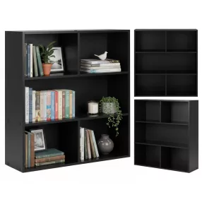   Tárolópolc, ModernHome S-20-BC, 3 szintes, 87 x 87 x 24 cm, fekete, laminált forgácslap, karcálló, 10 kg/polc teherbírás