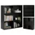 Tárolópolc, ModernHome S-20-BC, 3 szintes, 87 x 87 x 24 cm, fekete, laminált forgácslap, karcálló, 10 kg/polc teherbírás