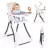 Etetőszék, ECOTOYS HC301-2402, összecsukható, állítható, 3 pontos öv, tálcán játékokkal, acél váz, levehető huzat, lábtartó, teherbírás: 15 kg