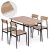 Étkezőasztal 4 székkel, ModernHome Malmö-O, 110 x 70 cm, téglalap alakú, magasság: 75,5 cm, MDF asztallap, fém váz, 4 db szék: 41 x 45 x 82 cm, fém vázzal