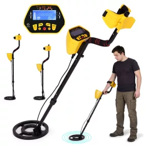   Fémdetektor, Multistore GC-1028, 96,5–120,5 cm, 21,5 cm vízálló keresőfej, LCD kijelző, 3 beállítás, pontkereső, érzékenység- és hangerőszabályzás, elemes (2 db 9V, nem tartozék)