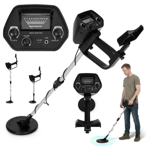 Fémdetektor, Multistore GC-1016A, 60-89 cm, 16,5 cm vízálló keresőfej, analóg kijelző, hangjelzés, 2 beállítás, elemes (2 db 9V - nem tartozék)