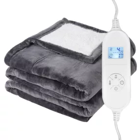   Elektromos melegítő takaró, Bauerkraft H-618, 180 x 160 cm, 120 W, 9 fokozat, kétoldalas, 12 órás időzítő, LED kijelző, távirányító, túlmelegedés elleni védelem