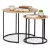 Dohányzóasztal szett, ModernHome YCJ6050T-19, átmérő: 60 és 40 cm, kör alakú, magasság: 50 és 41,5 cm, fém váz, MDF asztallap, 2 darabos