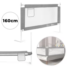   Leesésgátló ágykorlát, ECOTOYS SG-030D-GY, szürke/fehér, 157 x 64-95 cm, acél váz, légáteresztő háló, biztonsági zár, leengedhető, zsebes tároló, állítható magasság