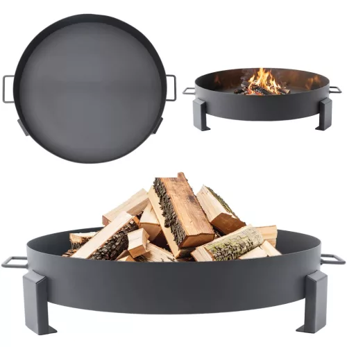 Kerti tűzrakó, Bauerkraft X-261, átmérő: 60 cm, magasság: 10 cm, öntöttvas, fogantyúkkal