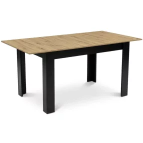   Étkezőasztal, Leobert 15517-1, 120–160 x 80 cm, téglalap alakú, magasság: 75 cm, bővíthető, MDF lábak, MDF asztallap, csúszásgátló talpak