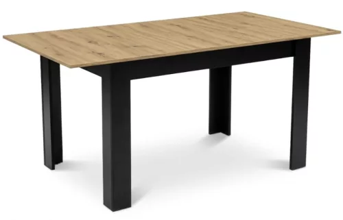 Étkezőasztal, Leobert 15517-1, 120–160 x 80 cm, téglalap alakú, magasság: 75 cm, bővíthető, MDF lábak, MDF asztallap, csúszásgátló talpak