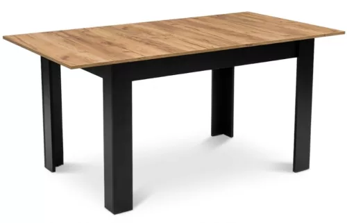Étkezőasztal, Leobert 15516-1, 120–160 x 80 cm, téglalap alakú, magasság: 75 cm, bővíthető, MDF lábak, MDF asztallap, csúszásgátló talpak