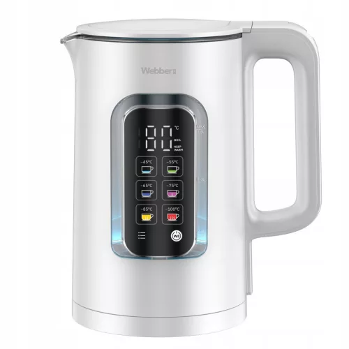 Vízforraló, Webber 05WK110, 1500 ml, 1800 W, 360°-os talp, választható hőmérséklet, szárazonforrás elleni védelem, automatikus kikapcsolás, duplafalú