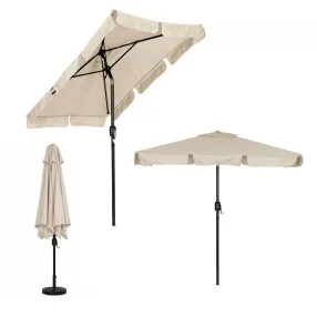   Kerti napernyő, MultiGarden SL-UM019-3, bézs, téglalap alakú, 200 x 130 cm, magasság: 212 cm, tekerőkarral, 38 mm acél rúd, 4 szegmens, dönthető, UV-álló, esőálló, 160 g/m2