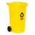 Műanyag hulladéktároló, szelektív kültéri kuka, Multistore MO-240G-13, 240 l, sárga, műanyag és fém, gumírozott kerekek, UV-álló, HDPE műanyag, zárható fedél