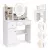 Sminkasztal, ModernHome ZDT-15, 80 x 40 x 128 cm, LED világítással, 3 fényárnyalat, tükör, 2 fiók, 2 polc, laminált bútorlap