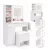 Sminkasztal, ModernHome ZDT-25, 112 x 40 x 140 cm, LED világítással, 3 fényárnyalat, tükör, 2 fiók, 2 polc, ülőke, laminált bútorlap