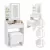 Sminkasztal, ModernHome ZDT-17, 62 x 39 x 150 cm, LED világítással, 3 fényárnyalat, tükör, 1 fiók, 2 polc, ülőke, laminált bútorlap
