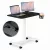 Laptopasztal, ModernHome JNI-PN01-5-1, fekete, 71 x 48 cm, 71,5–112 cm állítható magasság, kerekes, fékezhető görgők, italtartó, fa és fém anyagból, teherbírás: 25 kg