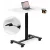 Laptopasztal, ModernHome JNI-PN01-1-5-NP, fehér, 70 x 48 cm, 71,5-112 cm állítható magasság, kerekes, fékezhető görgők, italtartó, fa és fém anyagból, teherbírás: 25 kg