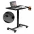 Laptopasztal, ModernHome JNI-PN01-1-1-NP, fekete, 70 x 48 cm, 71,5-112 cm állítható magasság, kerekes, fékezhető görgők, italtartó, fa és fém anyagból, teherbírás: 25 kg