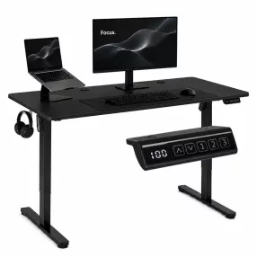   Számítógépasztal, ModernHome JSD-C5-1-1 , fekete, 140 x 60 cm, 72–118 cm elektromosan állítható magasság, fa és fém anyagból, teherbírás: 70 kg