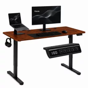   Számítógépasztal, ModernHome JSD-C5-1-16 , antik tölgy, 140 x 60 cm, 72–118 cm elektromosan állítható magasság, fa és fém anyagból, teherbírás: 70 kg