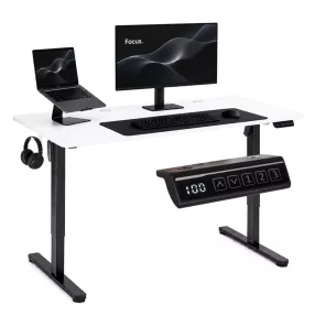   Számítógépasztal, ModernHome JSD-B5-1-5, fehér, 120 x 60 cm, 72–118 cm elektromosan állítható magasság, fa és fém anyagból, teherbírás: 70 kg