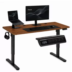   Számítógépasztal, ModernHome JSD-B5-1-19, sötét tölgy, 120 x 60 cm, 72–118 cm elektromosan állítható magasság, fa és fém anyagból, teherbírás: 70 kg