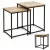 Dohányzóasztal szett, ModernHome GIC-T2S-15, 40 x 40 és 35 x 35 cm, négyzet alakú, magasság: 50,5 éx 45,5 cm, acél váz, MDF asztallap, egymás alá tolható