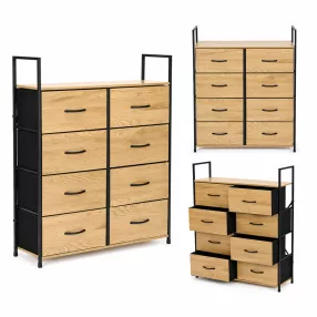   Komód, ModernHome GIC-C106-19, 80 x 107 x 24 cm, 8 fiókos, fém váz, textil tárolók, teherbírás: 2 kg/fiók, 5 kg/felső polc