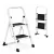 Fellépő, ModernHome LTLA2, 2 fokos, 81 cm, fehér, acél, csúszásgátló, összecsukható