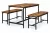 Étkezőasztal 2 paddal, ModernHome CZCY1106075T-7-16, 110 x 60 cm, téglalap alakú, magasság: 75 cm, MDF asztallap, fém váz, 2 db pad: 98 x 30 x 47 cm, fém váz