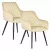Étkezőszék, ModernHome TIKC-3, 2 db, bézs, 82,5 x 60 x 55 cm, bársony kárpit, porszórt acél lábak, karfás, teherbírás: 120 kg