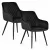 Étkezőszék, ModernHome TIKC-3, 2 db, fekete, 82,5 x 60 x 55 cm, bársony kárpit, porszórt acél lábak, karfás, teherbírás: 120 kg