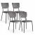 Étkezőszék, ModernHome KJC-4-DG, 4 db, szürke, 83 x 53 x 46 cm, bársony kárpit, porszórt acél lábak, teherbírás: 120 kg
