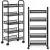 Konyhai tároló, ModernHome VP5-1, 103 x 45 x 26 cm, fekete, 5 szintes, acél váz, gurulós, teherbírás: 15 kg
