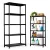 Műhelypolc, ModernHome LTSH5-1, fekete, 90 x 40 x 180 cm, 5 szintes, műanyag, szerszám nélkül összeszerelhető, 38,5 cm polctávolság, polconként 35 kg teherbírás, emelt lábakkal