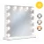 Sminktükör, ModernHome ZMM1-5, 50 x 40 cm, 13 LED izzóval, 3 fényszín (3000K, 4000K, 6000K), érintőpaneles kapcsoló, USB-C tápellátás, állványos