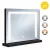 Sminktükör, ModernHome ZMM5-1, fekete, 50 x 40 cm, LED világítás, 3 fényszín (3000K, 4000K, 6000K), érintőpaneles kapcsoló, USB-C tápellátás, állványos