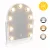 Sminktükör, ModernHome ZMM10-5, 30 x 40 cm, 9 LED izzóval, 3 fényszín (3000K, 4000K, 6000K), érintőpaneles kapcsoló, USB-C tápellátás, állványos