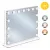 Sminktükör, ModernHome ZMM2-5, 57,5 x 46 cm, 15 LED izzóval, 3 fényszín (3000K, 4000K, 6000K), érintőpaneles kapcsoló, fényerőszabályzás, hálózati tápellátás, állványos vagy falra akasztható