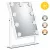 Sminktükör, ModernHome ZMM3-5, 25 x 30 cm, 9 LED izzóval, 3 fényszín (3000K, 4000K, 6000K), érintőpaneles kapcsoló, USB-C tápellátás, állványos