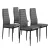 Étkezőszék, ModernHome DC855-4, 4 db, szürke, 98 x 43 x 41 cm, ökobőr kárpit, porszórt acél lábak, magas háttámla, teherbírás: 120 kg