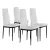 Étkezőszék, ModernHome DC855-4, 4 db, fehér, 98 x 43 x 41 cm, ökobőr kárpit, porszórt acél lábak, magas háttámla, teherbírás: 120 kg