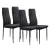 Étkezőszék, ModernHome DC860-4, 4 db, fekete, 98 x 42 x 42 cm, steppelt kárpit, porszórt acél lábak, magas háttámla, teherbírás: 120 kg