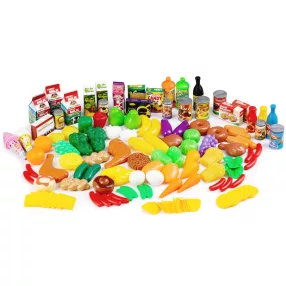   Játék ételkészlet, Multistore HC356108 , 120 db, műanyag, valósághű, kreativitást fejlesztő, játékkonyhához és boltosdihoz, 3 éves kortól