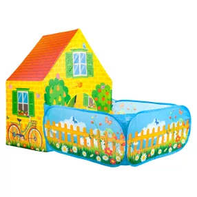  Gyereksátor, IPLAY 8173, 90 x 150 x 110 cm, farm minta, műanyag váz, poliészter borítás, beltéri/kültéri