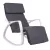 Hintaszék, ModernHome TXRC-02, szürke/fehér, 97 x 58 x 65 cm, állítható lábtartó, fejtámasz, levehető huzat, fa és fém váz, 120 kg teherbírás