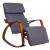 Hintaszék, ModernHome TXRC-02, szürke/barna, 97 x 58 x 65 cm, állítható lábtartó, fejtámasz, levehető huzat, fa és fém váz, 120 kg teherbírás
